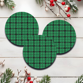 Grüne und schwarze, gemütliche Plaia Runder Aufkleber