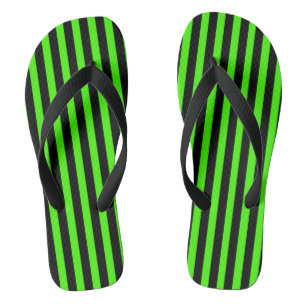 Grüne und schwarze gestreifte Flip Flops Badesandalen