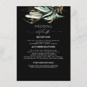 Grüne und Schwarze Hochzeitsdetails Begleitkarte (Vorderseite)
