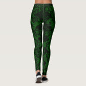 Grüne und schwarze Imitate Leggings (Rückseite)