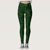 Grüne und schwarze Imitate Leggings (Vorderseite)