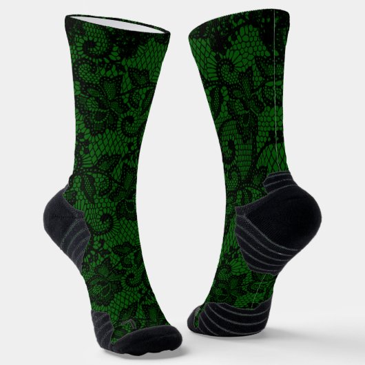 Grüne und schwarze Imitate Socken (Gewinkelt)