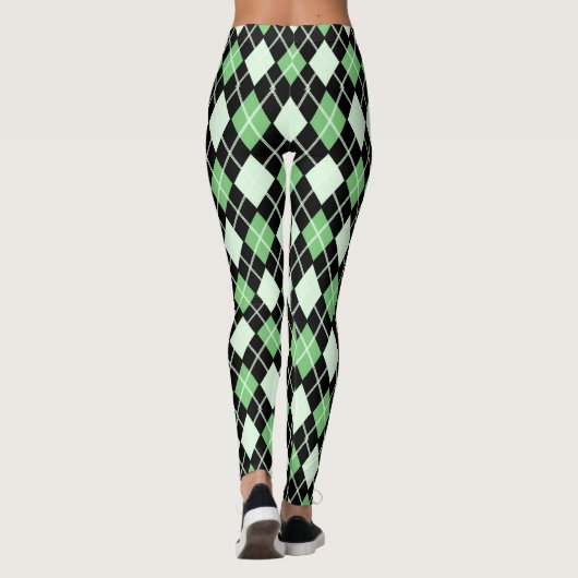 Grüne und schwarze Leggings (Rückseite)