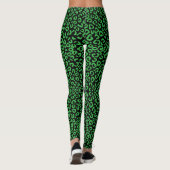 Grüne und schwarze Leopardrucke Leggings (Rückseite)