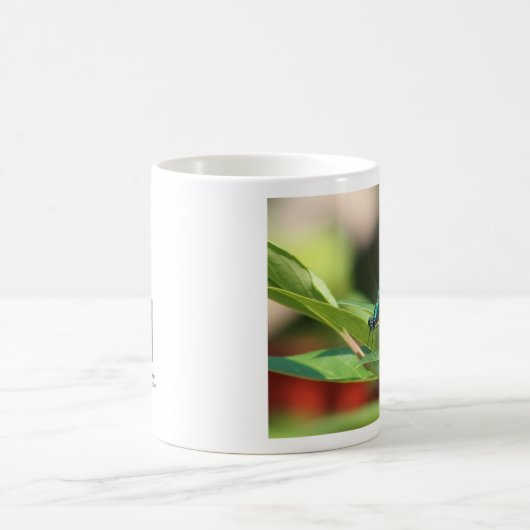 Grüne und schwarze Libellen-Tasse Kaffeetasse (Mittel)