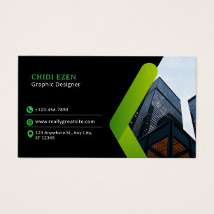 Grüne und schwarze minimalistische moderne Visiten