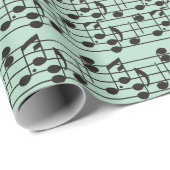 Grüne und schwarze Musik Geschenkpapier (Rolleneckpunkt)