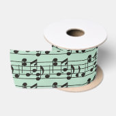 Grüne und schwarze Musik Satinband (Spule)