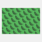 Grüne und schwarze Palme/Fern Fronten Geschenkpapier Set (Vorderseite 2)