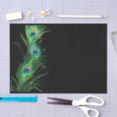 Grüne und schwarze Pfau-Feder Seidenpapier (Handwerk)