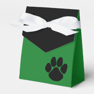 Grüne und schwarze Pfotenabdruck-Abschluss-Verpack Geschenkschachtel
