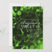 Grüne und schwarze Punkte Moderne schicke Party Ei Einladung (Vorderseite)