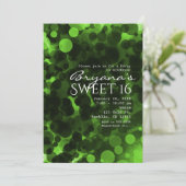 Grüne und schwarze Punkte Moderne schicke Party Ei Einladung (Stehend Vorderseite)