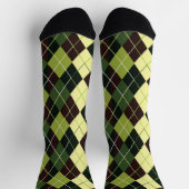 grüne und schwarze Raute Socken (Oben)