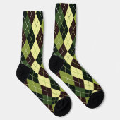 grüne und schwarze Raute Socken (Rechts)