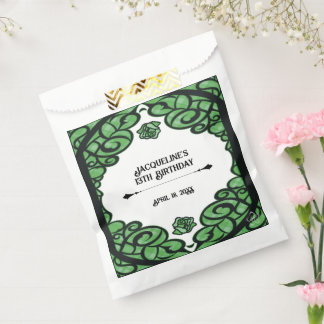 Grüne und schwarze vergitterte Rosenprinzessin Geb Geschenktütchen