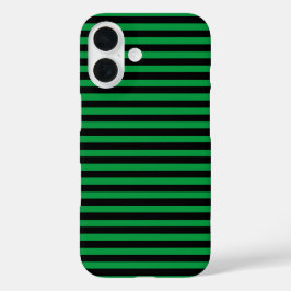 Grüne und schwarze vertikale Streifen iPhone 16 Hülle