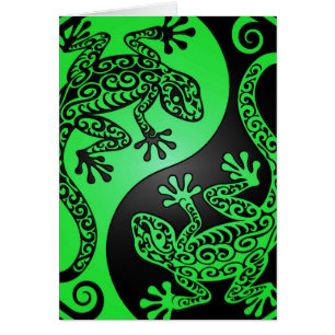 Grüne und schwarze Yin Yang Geckos