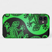 Grüne und schwarze Yin Yang Geckos Case-Mate iPhone Hülle (Rückseite (Horizontal))