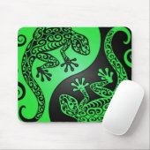 Grüne und schwarze Yin Yang Geckos Mousepad (Mit Mouse)