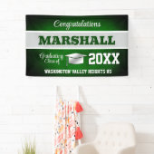 Grüne und silberne Abschlussfeier Banner (Insitu)