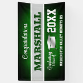 Grüne und silberne Abschlussfeier Banner (Vertikal)