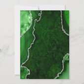 Grüne und Silberne Agate-Marmorbühnen Einladung (Rückseite)