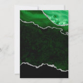 Grüne und Silberne Glitzer Agate & Marble Wedding Einladung (Rückseite)