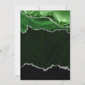 Grüne und Silberne Glitzer Agate & Marble Wedding Einladung (Rückseite)