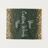 Grüne und silberne Hintergrundbilder Geburtstagspa Wandteppich (Vorderseite (Horizontal))