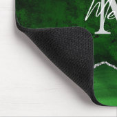 Grüne und silberne Marmor-Achat Mousepad (Ecke)