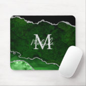 Grüne und silberne Marmor-Achat Mousepad (Mit Mouse)