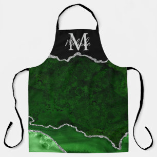 Grüne und silberne Marmor-Achat Schürze