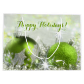 Grüne und silberne Weihnachtsgeschenk-Tasche Große Geschenktüte (Rückseite)