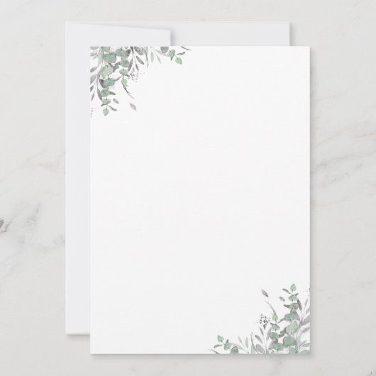 Grüne und Silver Glitzer Ballon Oh Babydusche Einladung (Rückseite)