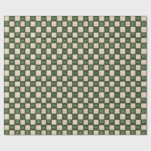 Grüne und Tan des primitiven Landes überprüft Geschenkpapier (Flach)