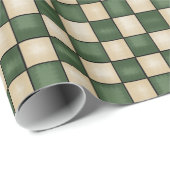 Grüne und Tan des primitiven Landes überprüft Geschenkpapier (Rolleneckpunkt)