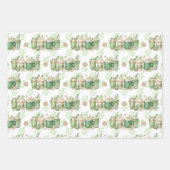GRÜNE UND TAN IRISCHE GETRÄNKE UND SPENDE GESCHENKPAPIER SET (Vorderseite)
