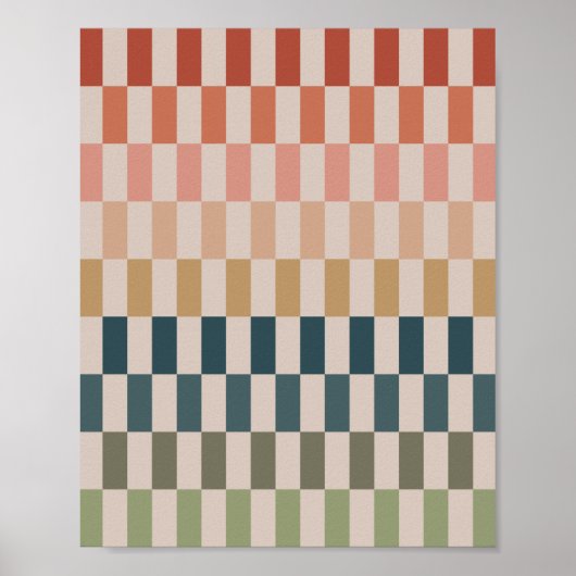 Grüne und Terrakotta Streifen Poster (Vorne)