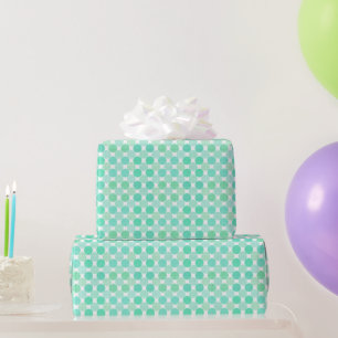 grüne und türkis strukturierte Punkte Geschenkpapier