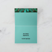 Grüne und verzierte geklappte Grußkarte Karte (Innenseite)