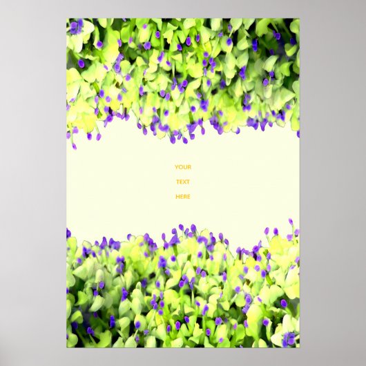 grüne und violette Blüten Poster (Vorne)