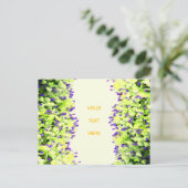 grüne und violette Blüten Postkarte (Stehend Vorderseite)