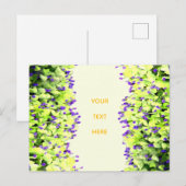 grüne und violette Blüten Postkarte (Vorne/Hinten)