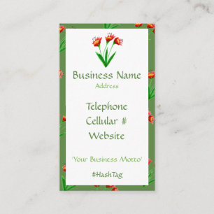 Grüne und weibliche Hübsche Blumenkarte Visitenkarte