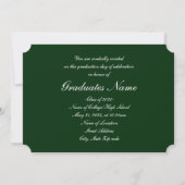 Grüne und weiße 2025 Einladungen zur Graduation (Rückseite)