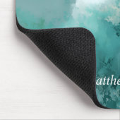 Grüne und weiße abstrakte Malerei Mousepad (Ecke)