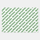 Grüne und weiße Bäume Frohe Weihnachtsfeiertage Geschenkpapier Set (Vorderseite 3)