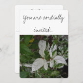 Grüne und weiße Blätter: Hochzeit Einladung (Vorne/Hinten)