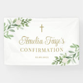 Grüne und weiße Blume Begrüßung Banner (Horizontal)